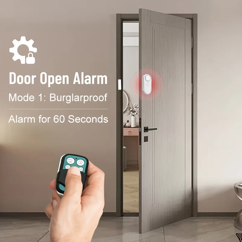 Sicherheits- und Diebstahlschutztüren, Alarm zum Öffnen der Haustür, Ausgangserinnerung, magnetischer Türalarm mit hoher Dezibelzahl und Fernbedienung