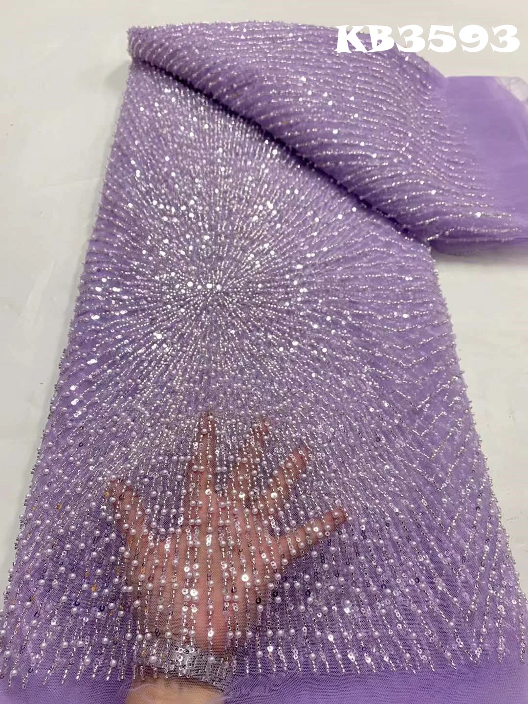 

Тюлевая кружевная африканская кружевная ткань сожженного оранжевого цвета, 5 ярдов, высокое качество, 2025, фиолетовая, сиреневая, с блестками, французская сетка из бисера для шитья KB3593