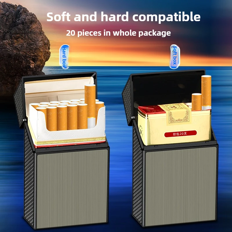 20 Thick Cigarette Case Tungsten Wire Igniter USB Charging Lighter Outdoor Waterproof and Moisture proof Electronic Lighters