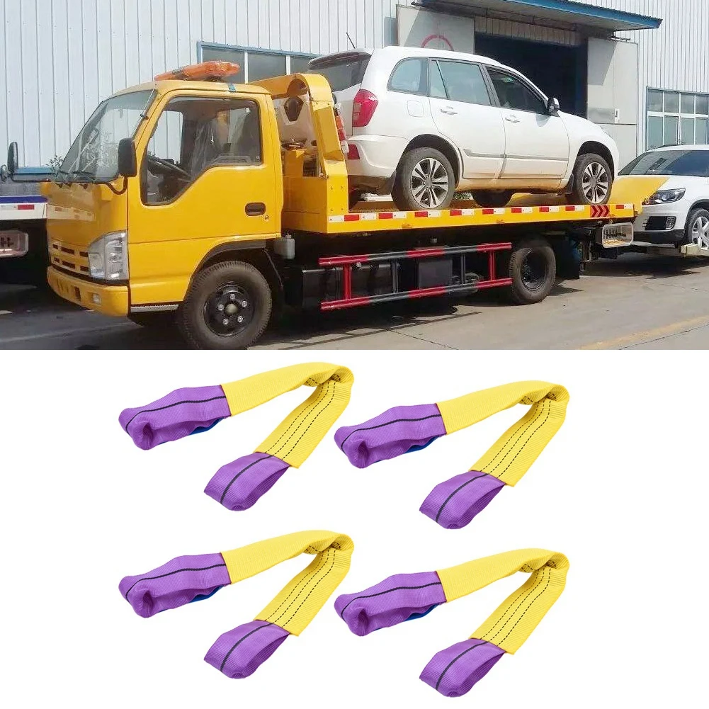 4pcs Recovery Alloy Wheel Securing Link Straps Trailer Transporter Yellow/Purple Wheel Straps Tie Down Straps Ratchet Straps