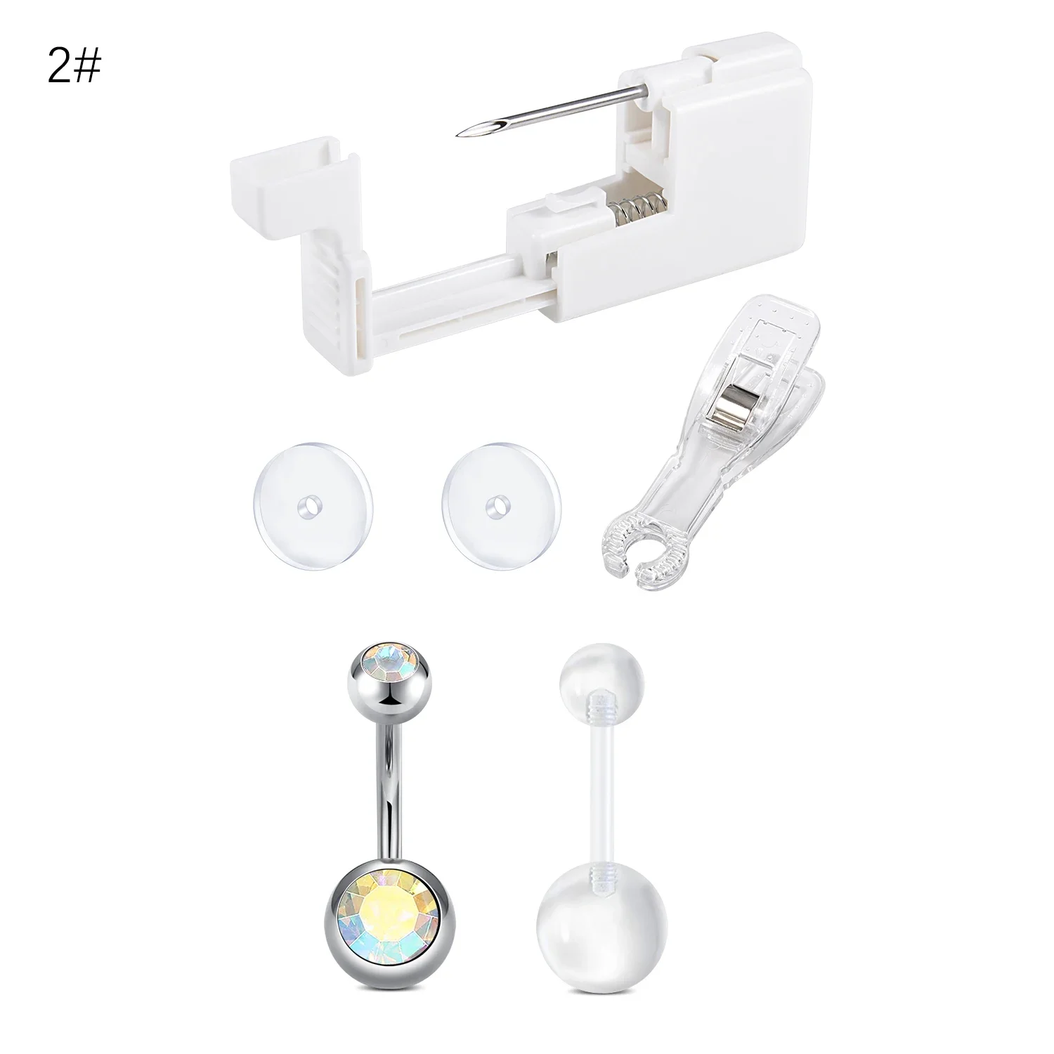 6 Stück 14G Bauchnabelring Piercing Kit, Bauchring Piercing Gun Kit Bauchnabel Piercing Gun Nabel Piercing Kit 10mm – Detail 4