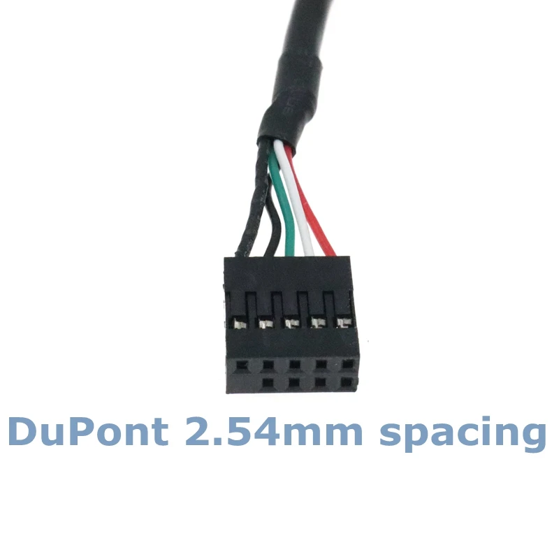 0.5m Micro USB Mini USB Type-C male to 2.54mm DuPont 9-pin Female Connector Computer Motherboard 9Pin Connection Cable