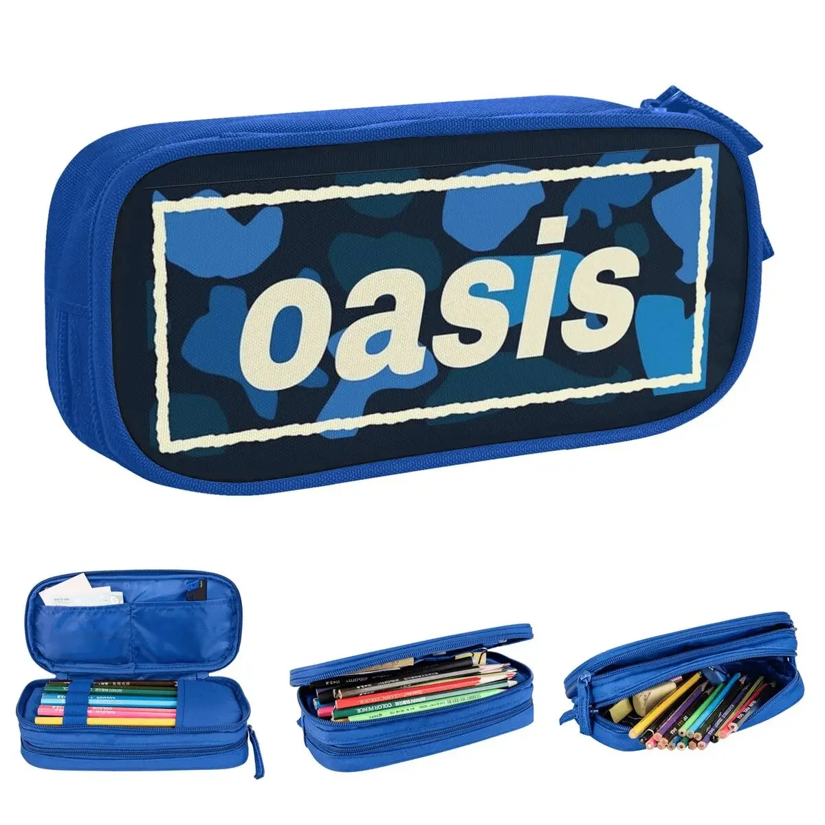 

O-Oasis Rock Band Pencil Case Double Layer Large-capacity For School 90s Music Pencil Bag Gift