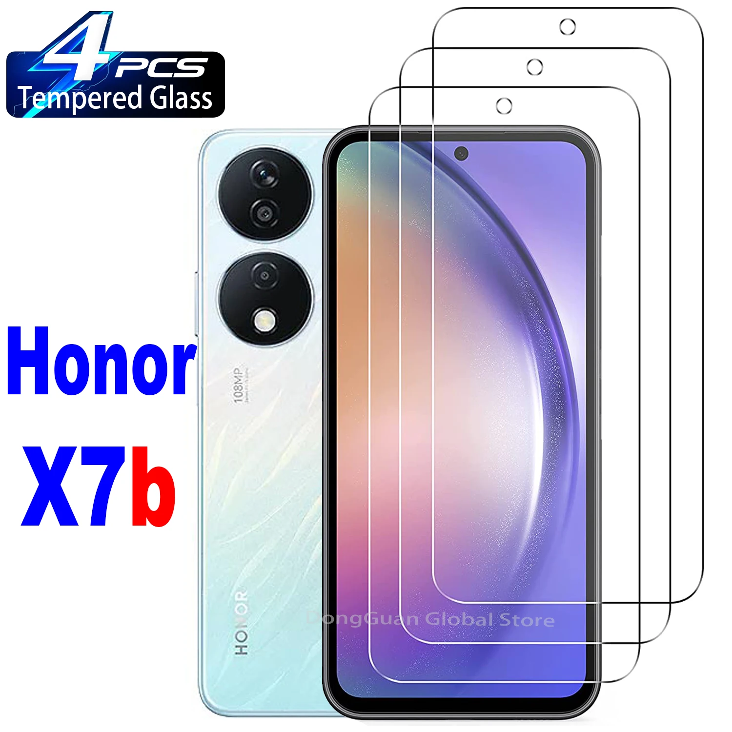 

2/4Pcs Tempered Glass For Honor X7b 4G 5G Screen Protector Glass Film