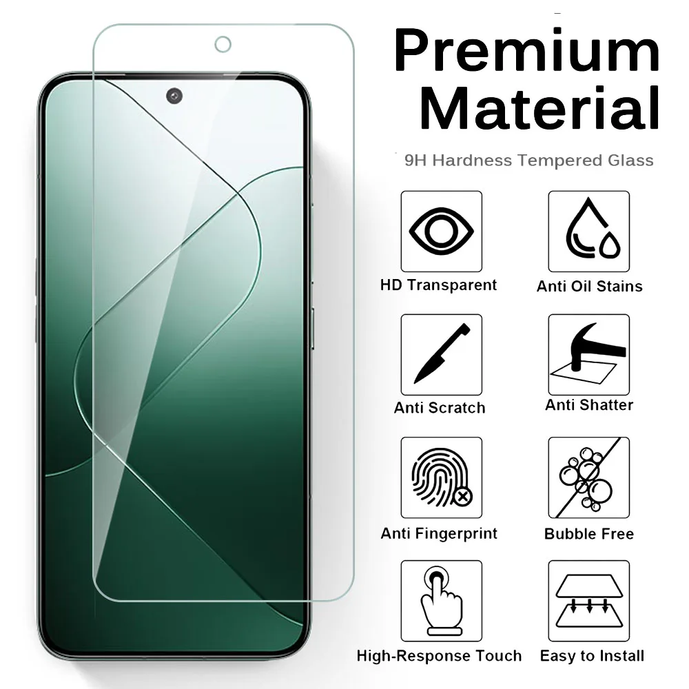 For Xiaomi 14 5G Glass 8 In 1 Camera Protective Glass Xiaomi14 Xiami Xaomi Xiomi Mi14 Mi 14 5G Screen Protector Tempered Glass