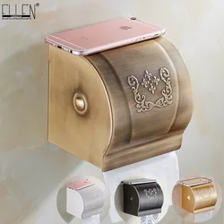 Vidric Antiek Brons Afwerking Tissue Holder Bedekt Toiletrolhouder Wandmontage Badkamer Wit Zwart Roll Tissue Doos EL9807