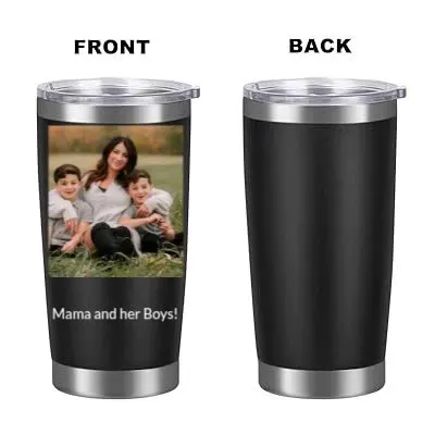 Logo Image – Tasse isotherme 20OZ pour vin et bière, gobelets froids, tasses à glace, thermos à café en acier inoxydable, bouteille d'eau, gobelets isothermes sous vide