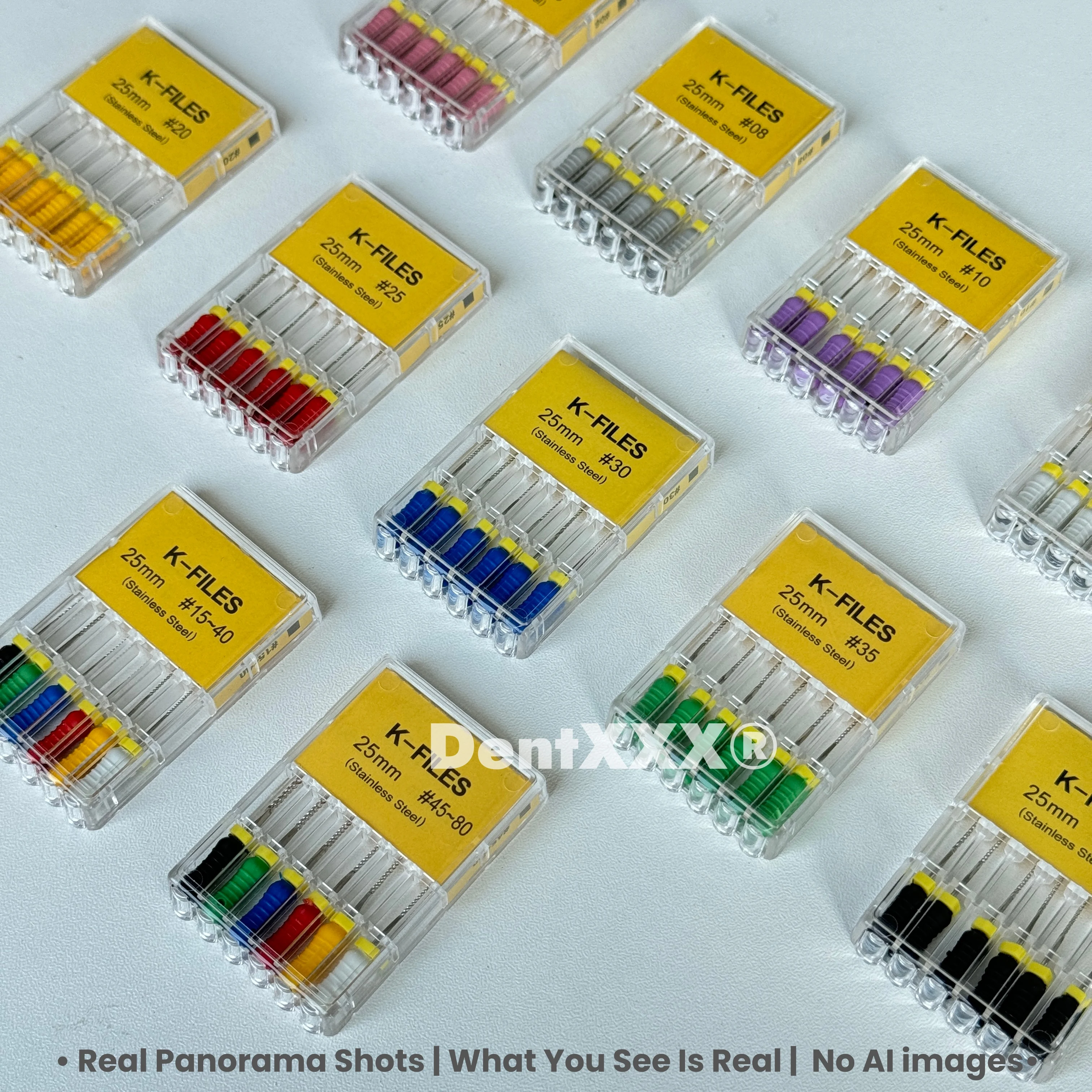 6PCS/BOX Multi-Size 25mm K-FILES Tools Stainless Steel Hand 25MM Files Set Precision Tools