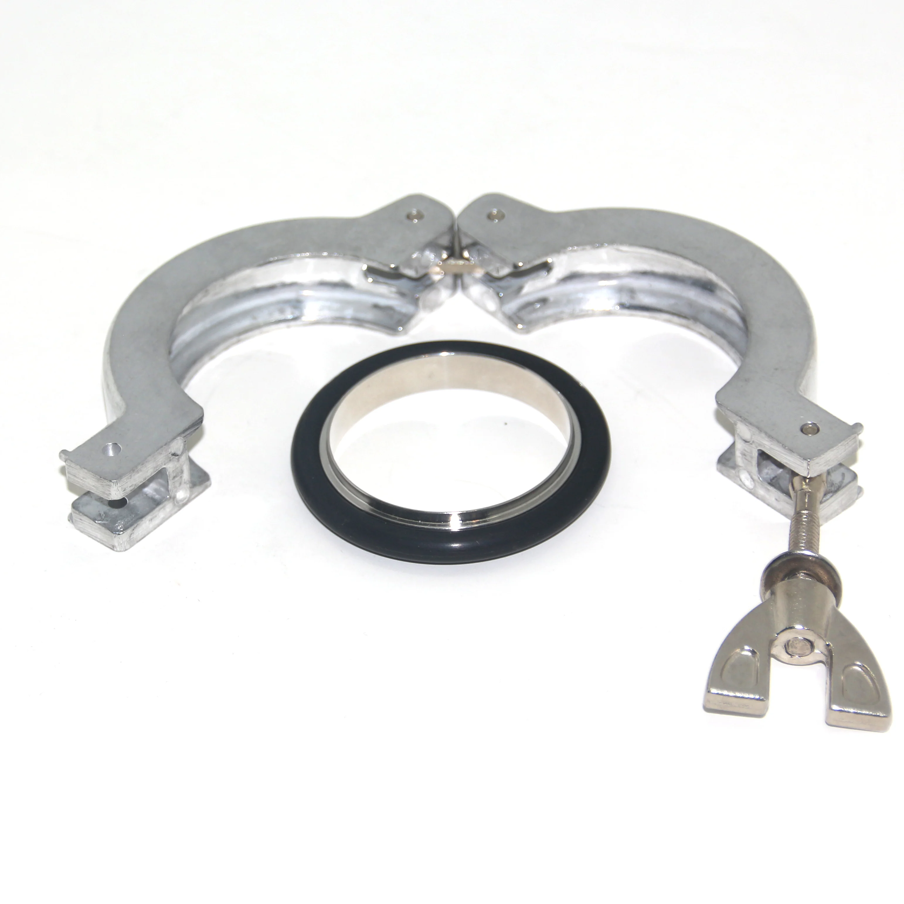 KF Vacuum Fitting SS304 Double Pin Clamp KF16-KF50 Stainless Steel Aluminum NW16-50 Double Pin Clamp Center Ring O-Ring Durable