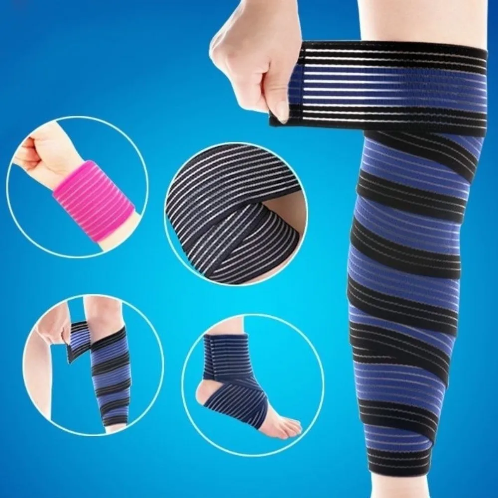 New Extra Long Knee Wrap Elastic Brace Support Compression Bandage Multiple Size Fitness Protection Knee Bandage Running Use