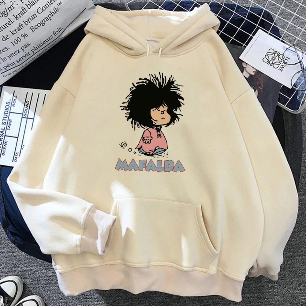 Mafalda-Pull à Capuche Vintage de Style Coréen pour Femme, Vêtement Harajuku Kawaii, 600