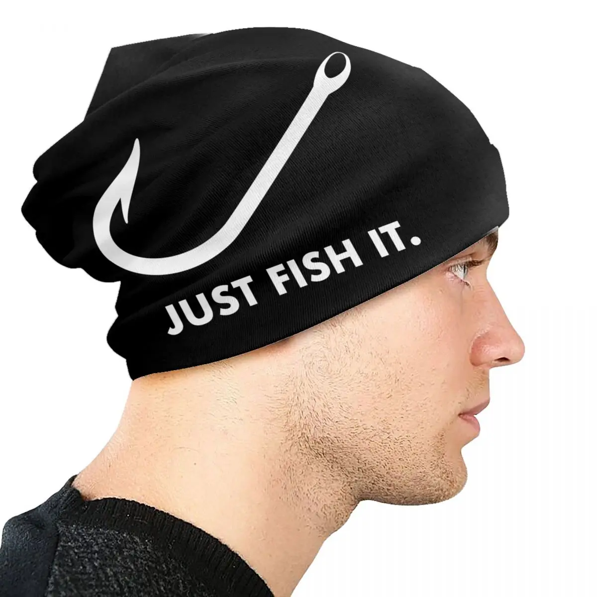 Fishing Just Fish It Bonnet Hats Street Knitting Hat For Men Women Warm Winter Fisherman Skullies Beanies Caps