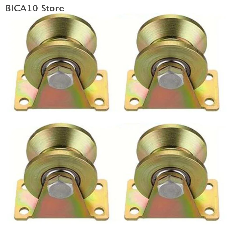 4 個 V 字型メッキカラートラックホイールベアリングホームハードウェアリジッドキャスター V グルーブホイールスライドドアローラー用