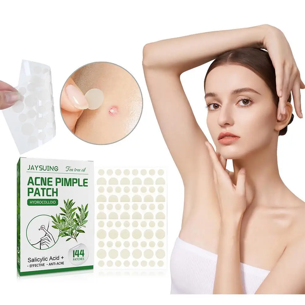 144pcs Hydrocolloid Salicylzuur Acne Puistje Patches Behandeling Voor Zits Vlekken Tea Tree Olie Acne Patch Roodheid Reparatie Zorg