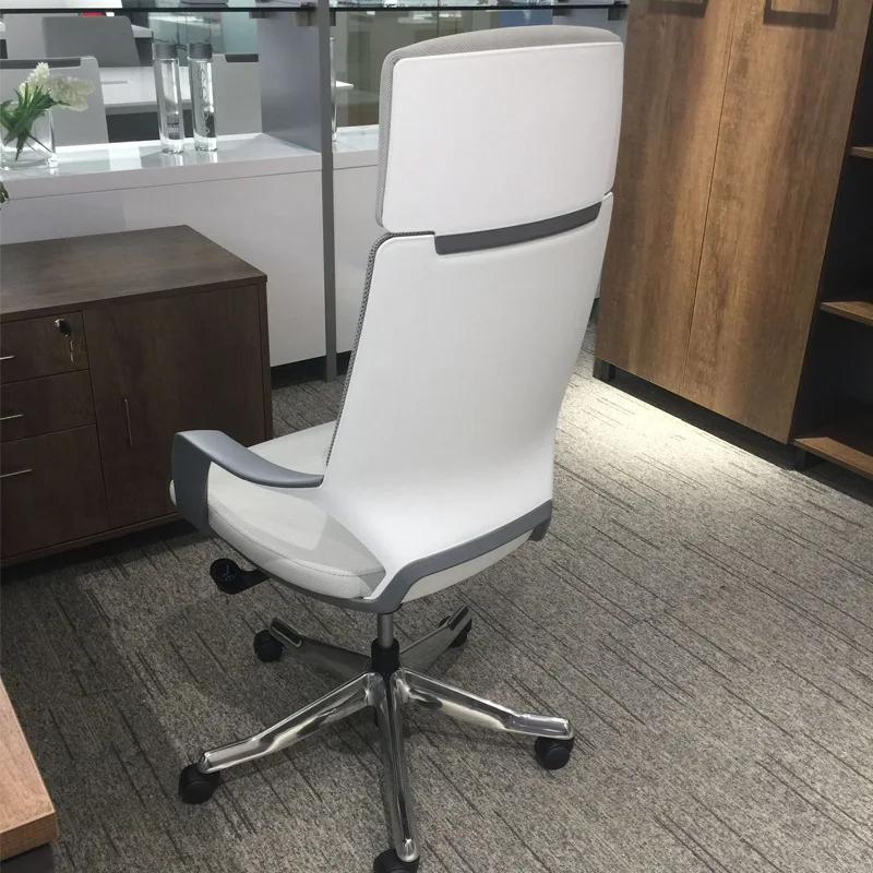 Armrest Lift Home Office Computer Swivel  Office Staff Chair Boss  Bow Conference  Grey Mesh