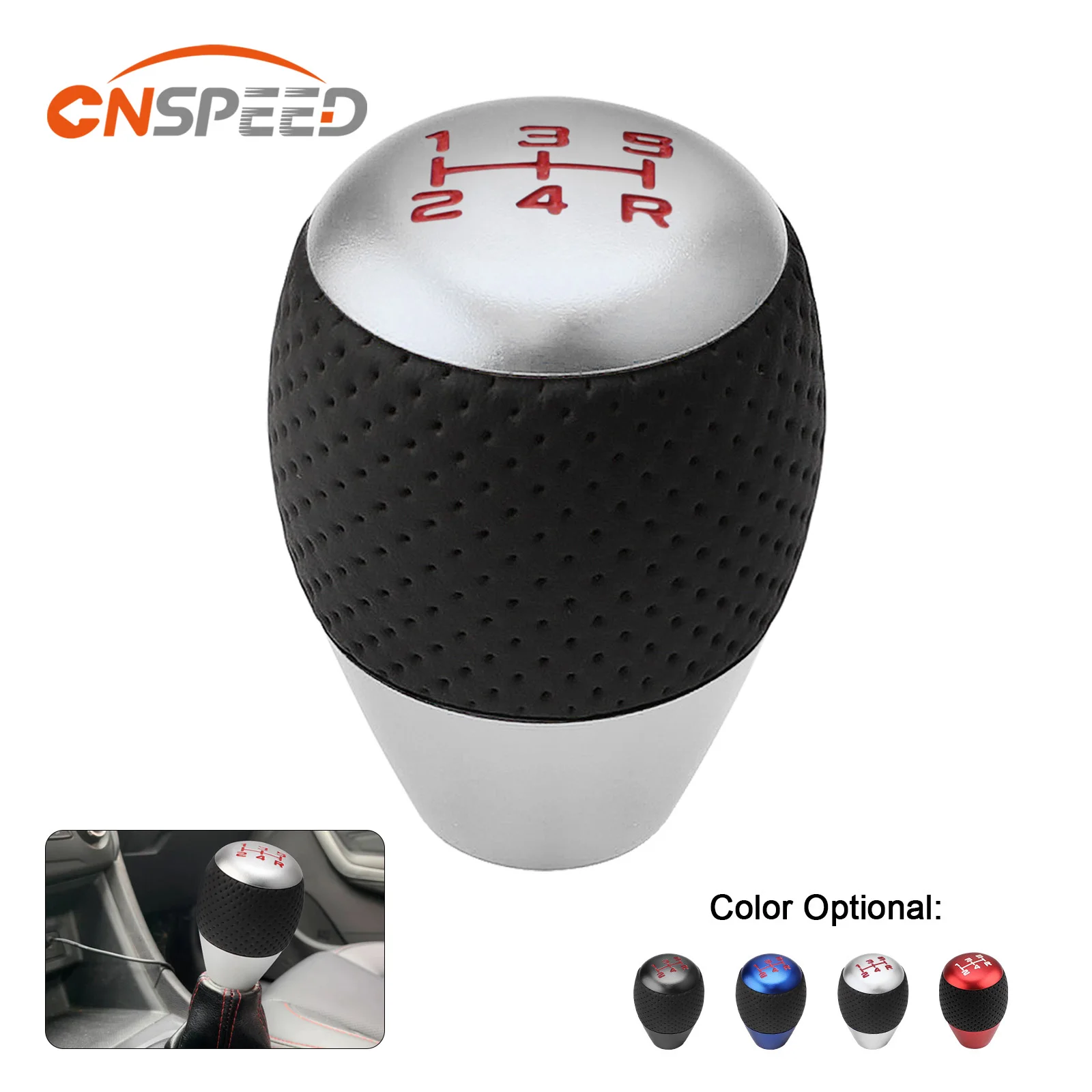 Knob Shift Head Universal 5 Speed Aluminium Car Gear Shift Knob Leather With M8 M10 M12 Adapter Shift Lever Gear Level