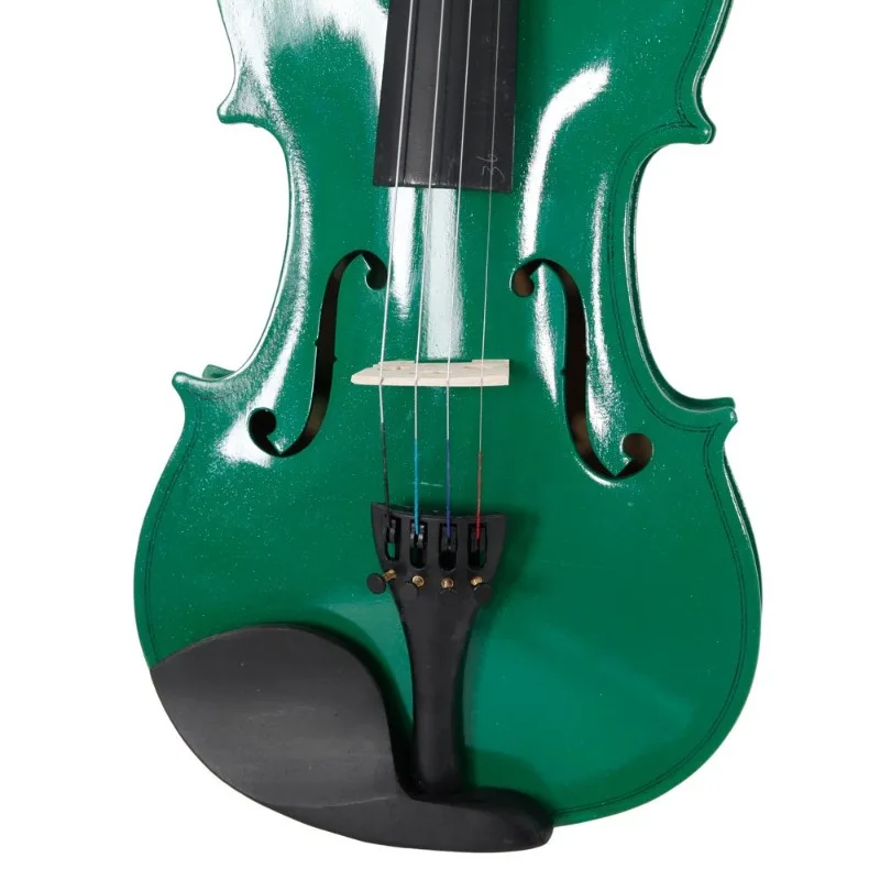 

4/4 Flat Violin - Green Acoustic Violin, Detailed Craftsmanship, Elegant & Durable Design for Beginners To Advanced Players