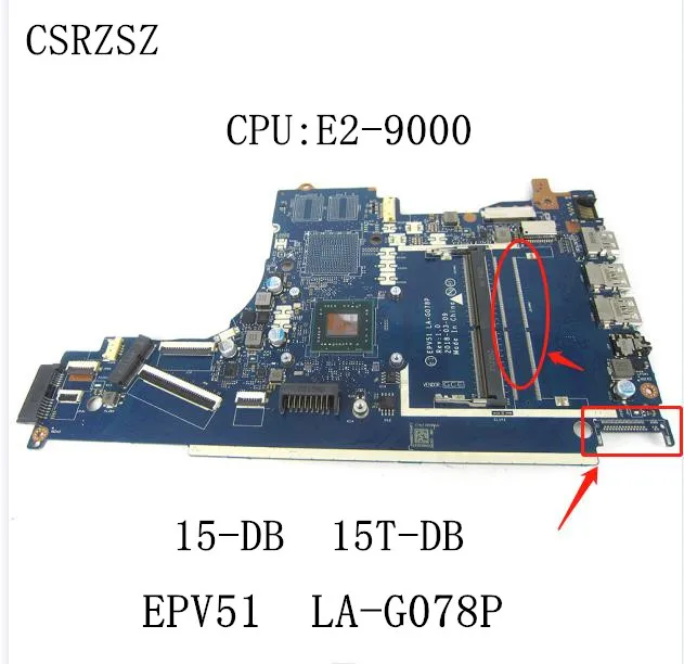 Imagem -01 - Placa Principal para hp 15-db 15t-db com E2-9000 Laptopplaca-mãe Epv51 La-g078p 100 Totalmente Testado placa principal para hp 15 db 15t db com e2 9000 laptopplaca mae epv51 la g078p 100 totalmente testado 01