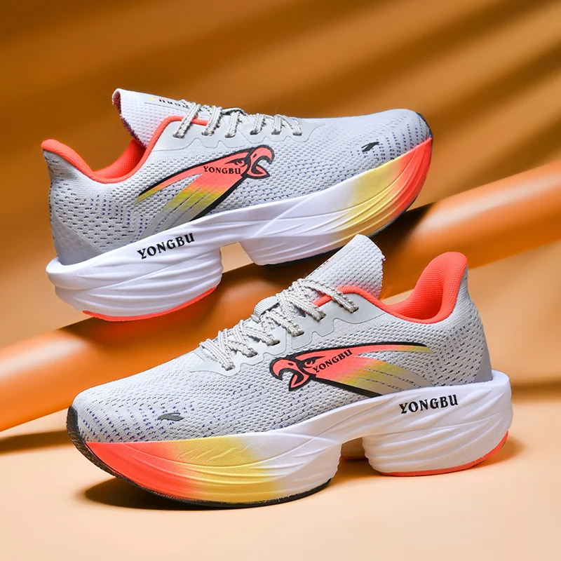 

Марафонские повседневные мужские спортивные кроссовки Tenis с карбоновой пластиной, дышащие легкие женские удобные спортивные нескользящие кроссовки