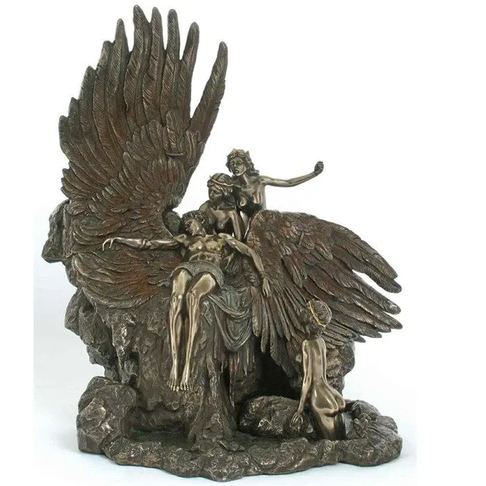 Mythical Angel Resin Statue Winged Guardian Sculpture Vintage Home Decoration Collectible Figurine Art Ornament Birthday Gift