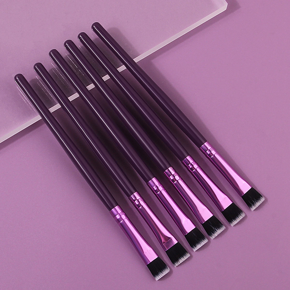 6pcs 아이 디테일 브러쉬 아이 라이너 브러쉬 아이 섀도우 브러쉬 플랫 헤드 눈썹 브러쉬 휴대용 메이크업 브러쉬 세트 전문 뷰티 도구