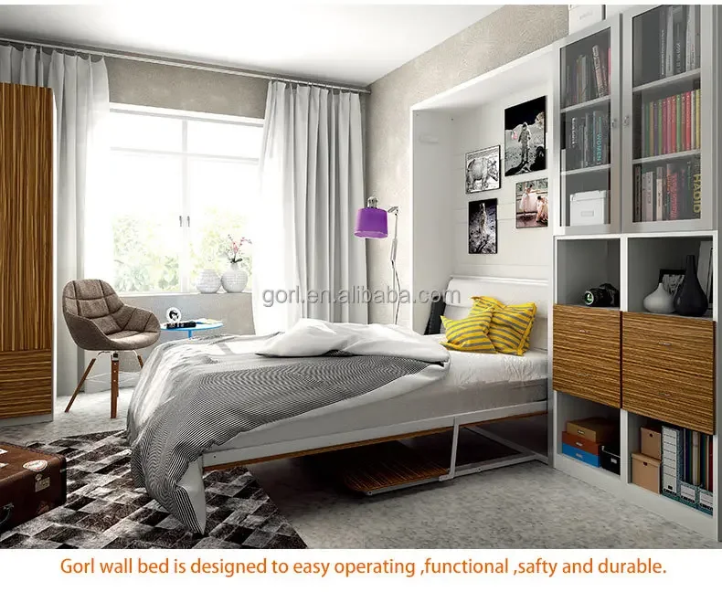 A Hot saleSpace Saver QF124/SZ automatic folding table wall bed