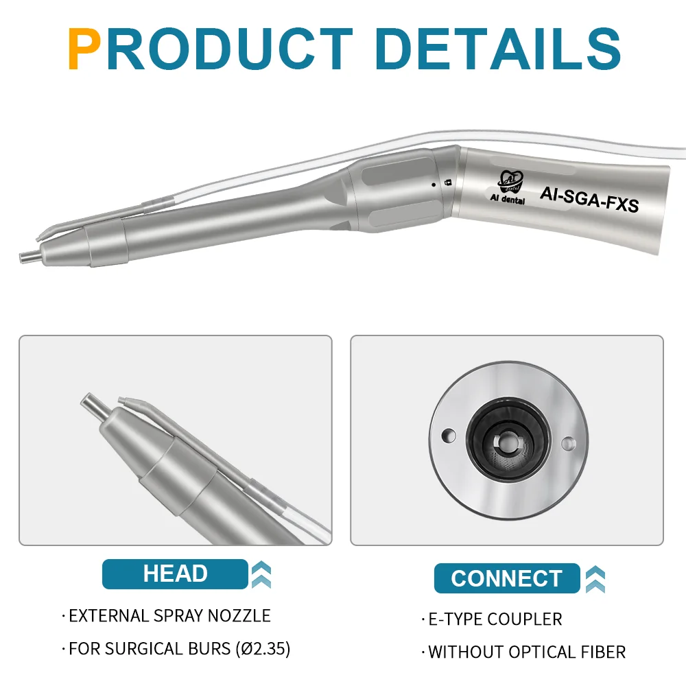 FX Series Micro Surgery Handpieces Dental Straight  Nose 20˚ Angle Handpiece Clinical Accessories Non-Optic