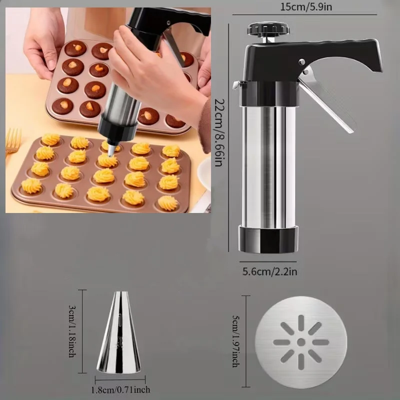 

1set Extruder,Cream Piping Gun,Piping Nozzle for Melted Beans, Baking Tools,Including for,Christmas And Valentine'S Day Baking