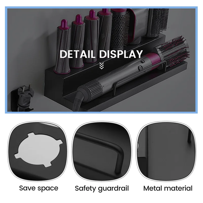 

A29M-Suitable For Dyson Airwrap Wall-Mounted Dryer And Hair Curler Storage Rack Hair Care Tool Storage Box Bathroom Shelf