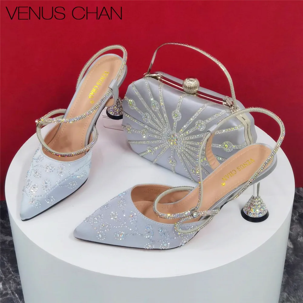 

Italian Design Noble Dual-Purpose Three-Dimensional Bags And Ladies Heel Shoes Shiny Material For Nigeria Wedding Party