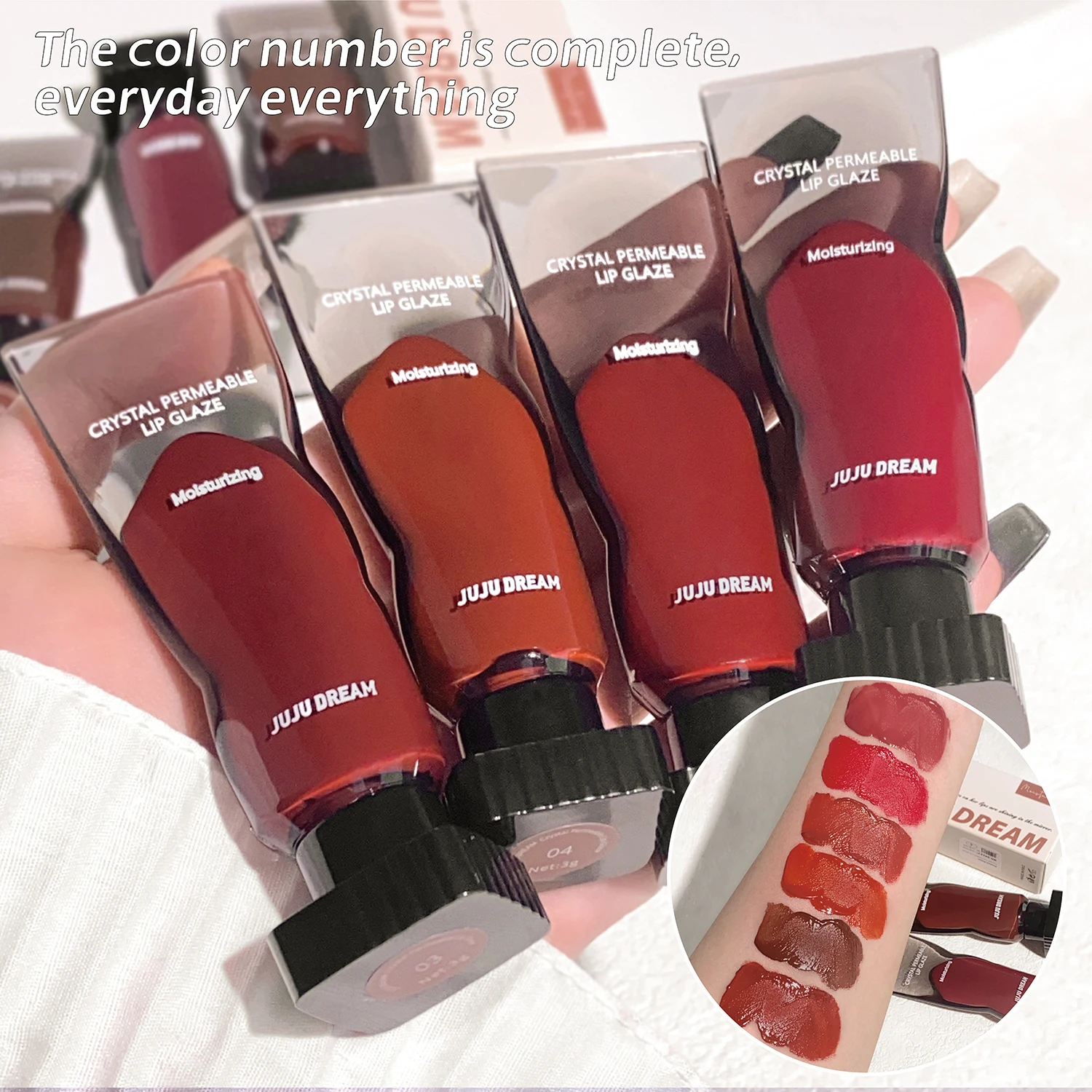 Crystal Transparent Moisturizing Lip Gloss Water Gloss Mirror ไม่ซีดจาง ไม่ติดถ้วย ลิปกลอสไวท์เทนนิ่ง