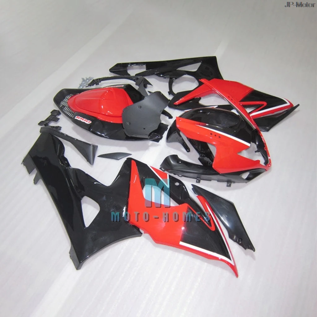 Platic Bodywork for GSXR1000 2005 2006 Fairings K5 K6 GSXR 1000 05 06 Fitment ABS Fairing Kit Body Rebuild Bike Red Black