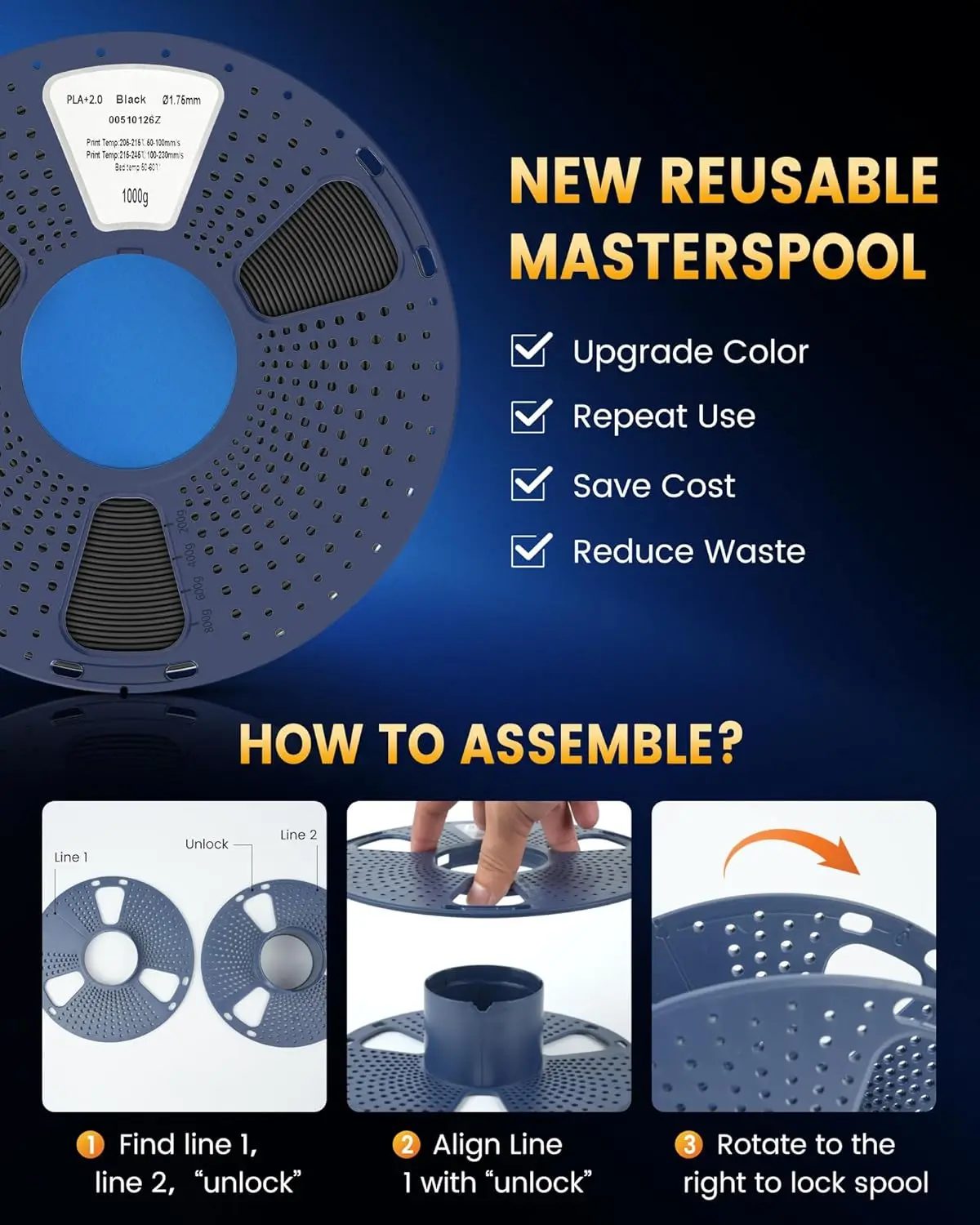 SUNLU 1 kg ASA-Filament 1,75 mm UV-/Regen-/hitzebeständiges Filament zum Drucken von mechanischen Außenteilen, die meisten FDM-3D-Drucker – Detail 10