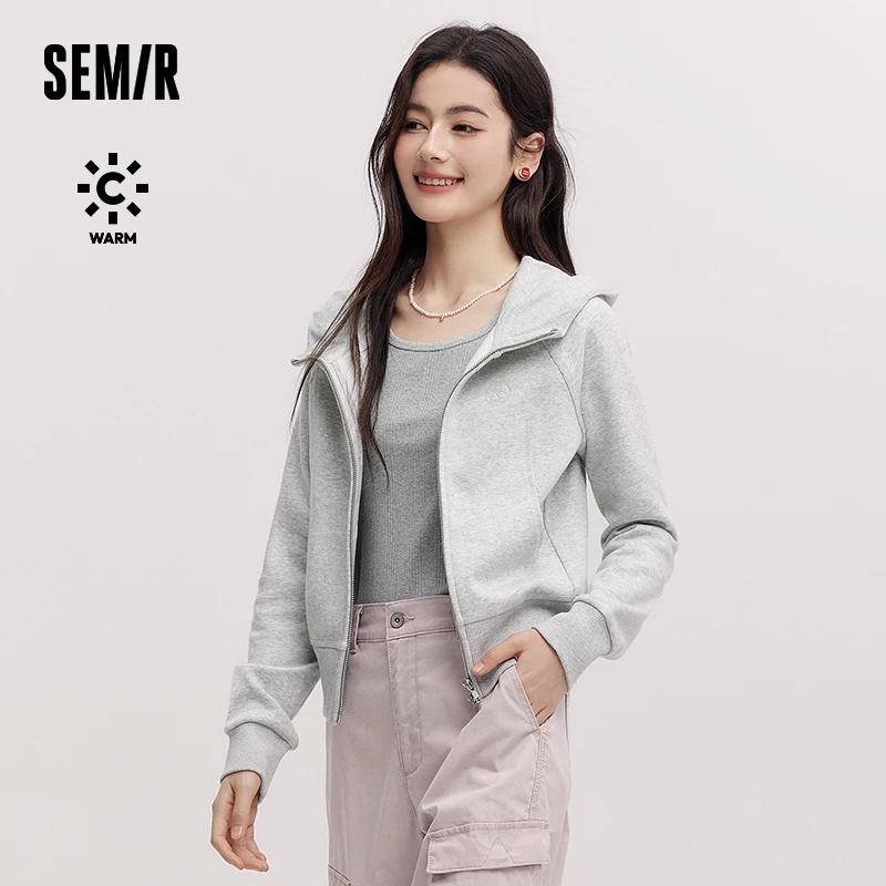 Semir mantel wanita lengan Raglan pendek, jaket bertudung kasual trendi musim dingin baru 2024