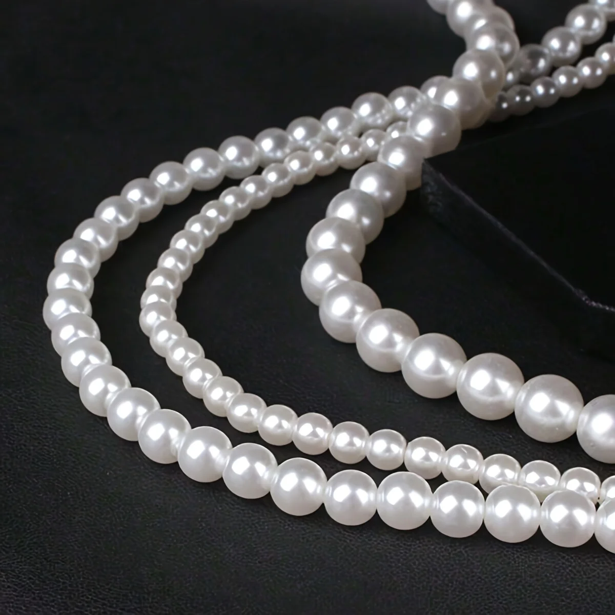 800Pcs White Mixed Acrylic Pearl Polished Loose Beads Set Elegant For DIY Jewelry Decors Handmade Craft Jewelry Making Supplies