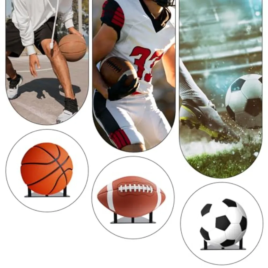 2 Pcs Basketball Stand Acrylic Ball Stand Display Holder Sports Ball Storage Display Stand for Footballs Soccer Volleyballs Dis