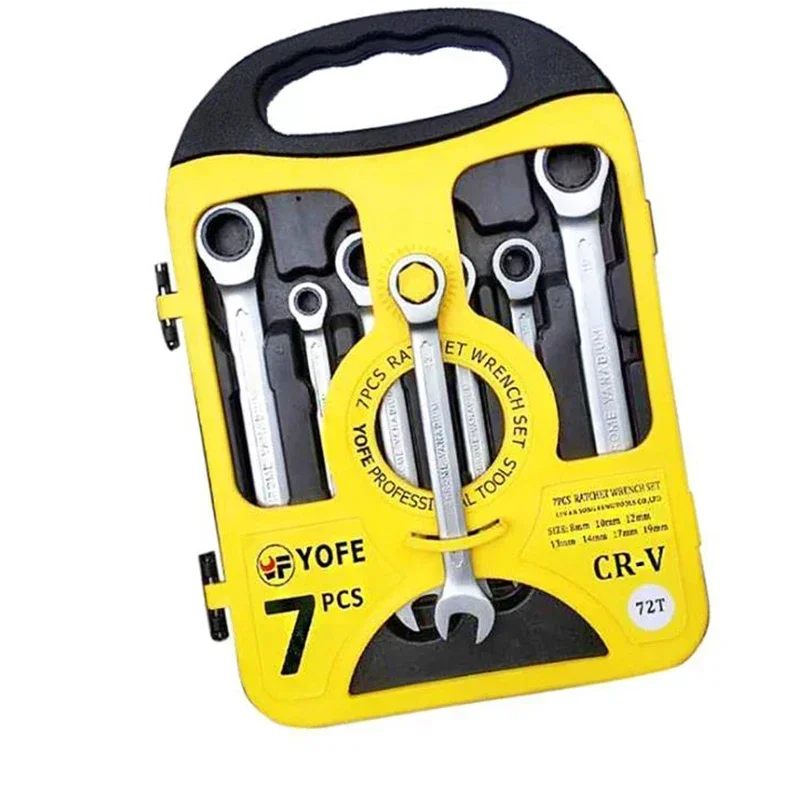 Ratchet Wrench Set Combination Metric Wrench Set Fine Tooth Gear Ring Torque And Socket Wrench Kit Nut Tools For Repair