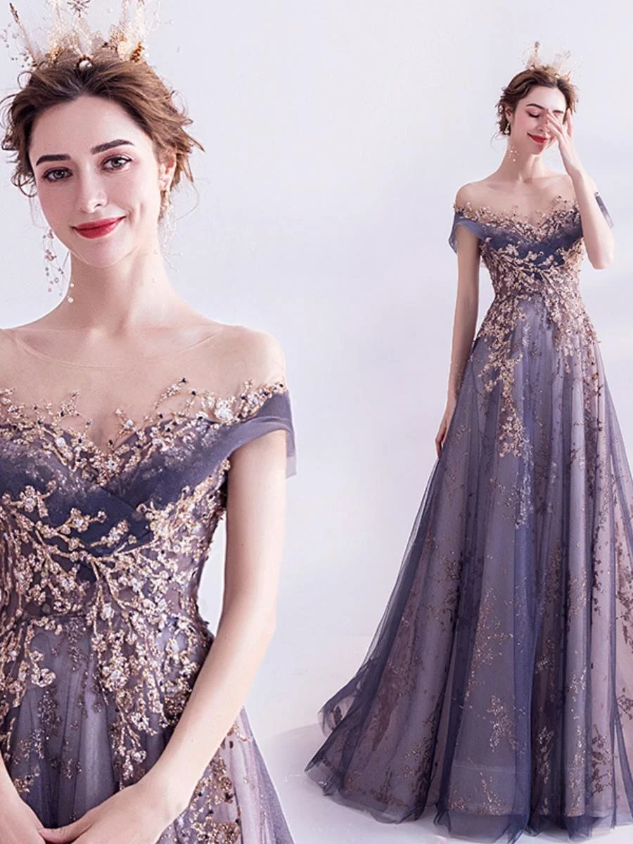

Purple Performance Dr 9a Queen Aosphere owbiz Birthday Faion ow Long Evening Gown mid Waist Velvet Material