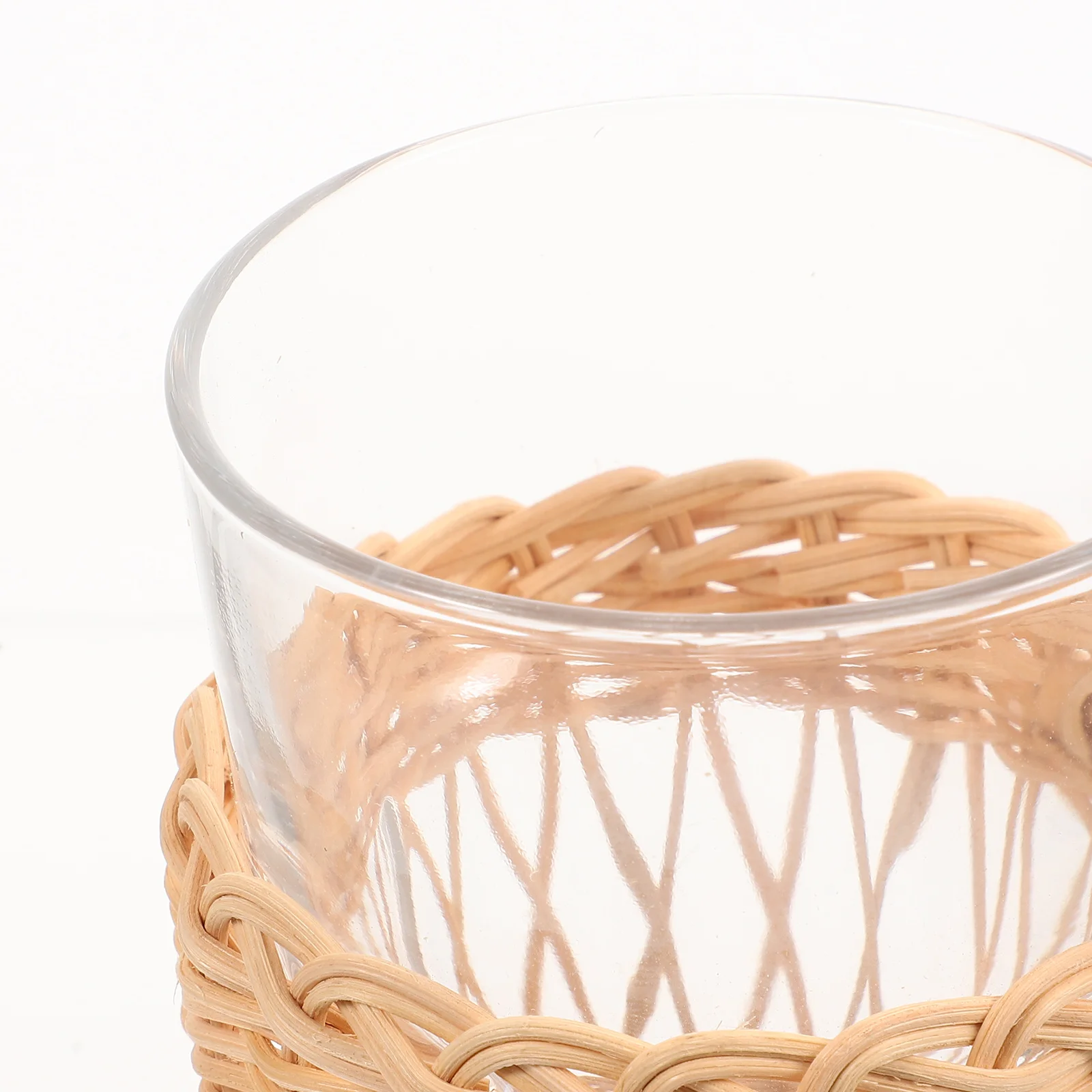 

Large Glass Cup Coffee Cups Glasses Drinking Tea Mugs Clear for Hot Beverages Rattan
