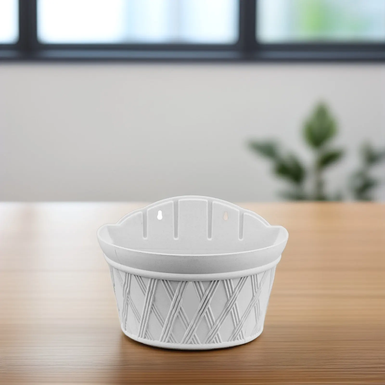 1Pcs Hanging Basket Plastic Flower Pot Wall Mounted for Plants Flowers Decoration Living Room Bedroom Kitchen Grey White