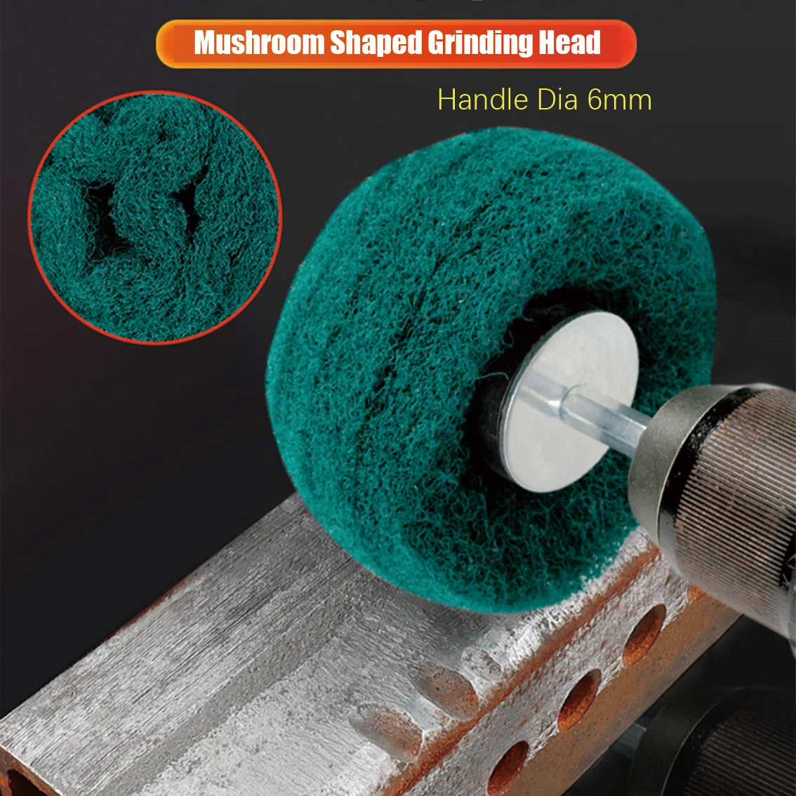 Scouring Pad Abrasive Wheel Nylon Fiber Grinding Sanding Head Buffing Polishing Wheel 2/3/4Inch 50mm 75mm 100mm Handle Dia 6mm