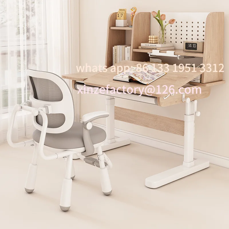 Study desk, home desk, writing table for primary school students, lifting table, special desk, solid wood table