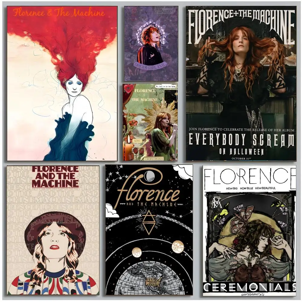 pop singer female vocalist F-Florence Poster Modern Wall Art Bedroom Living Room Print Unframed