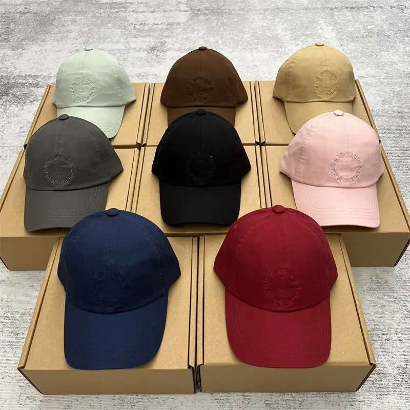 Matin Kim Circle Logo Embroidery Baseball Cap Washed Fabric Adjustable Unisex Casual
