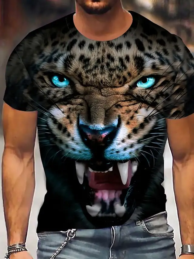 3D Tiger/lion T Shirt Men Women 2023 Summer Fashion Short Sleeve Printed Animal T-Shirt Cool Tops Tees