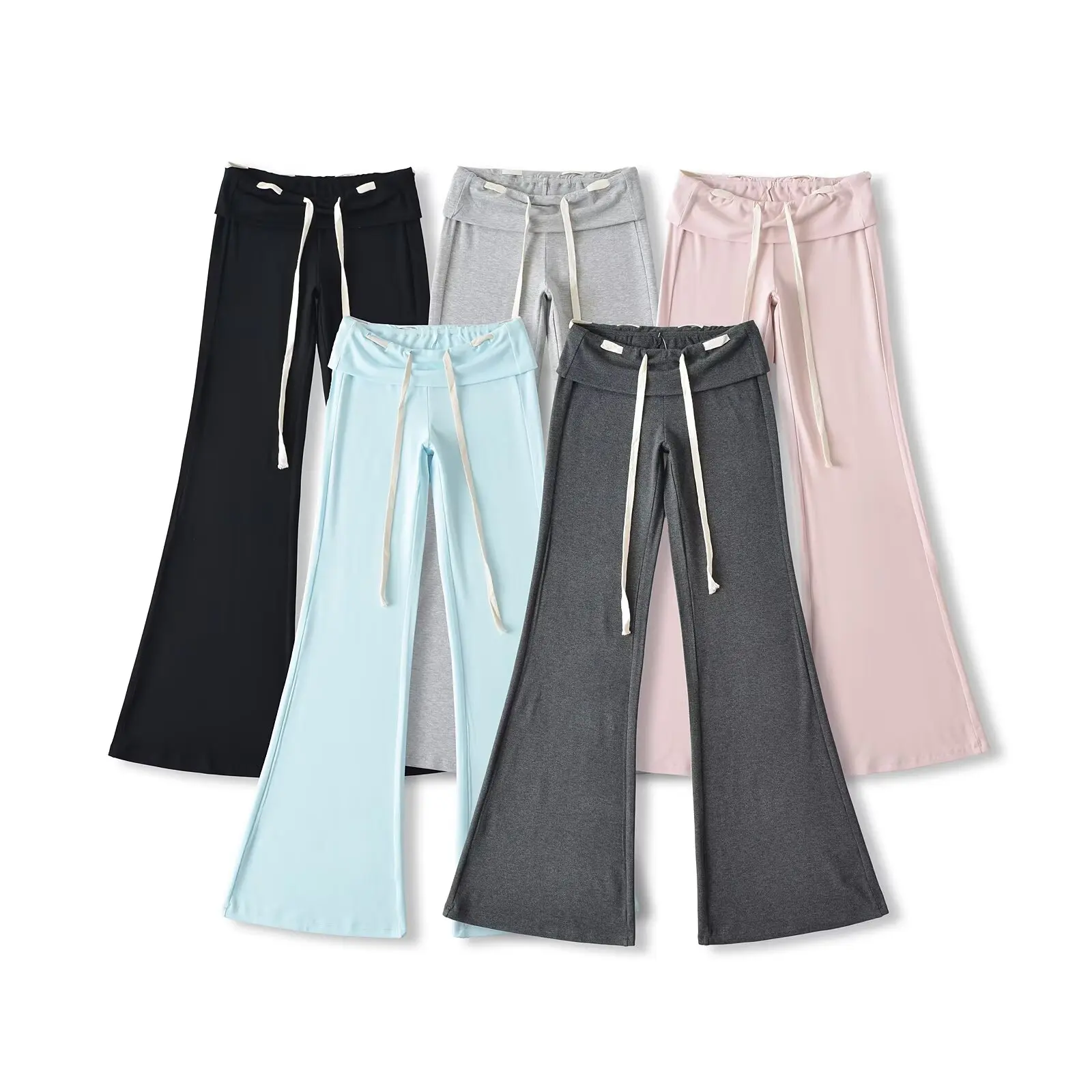 

Slimming High Waist Flared Pants Casual Versatile Low Waist Long Pants Sweet Spicy Girl Outerwear Summer Commute Style