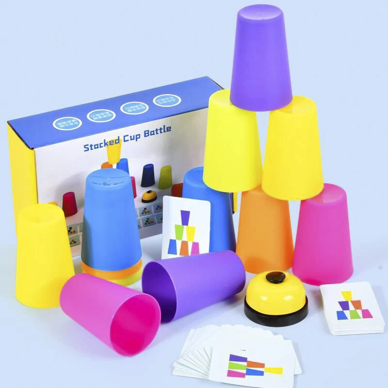 Children's Stacked Cup Battle Game Fun Stacking Cup Table Game Hand Eye Coordination Speed  Stacking Cup Training For Kids