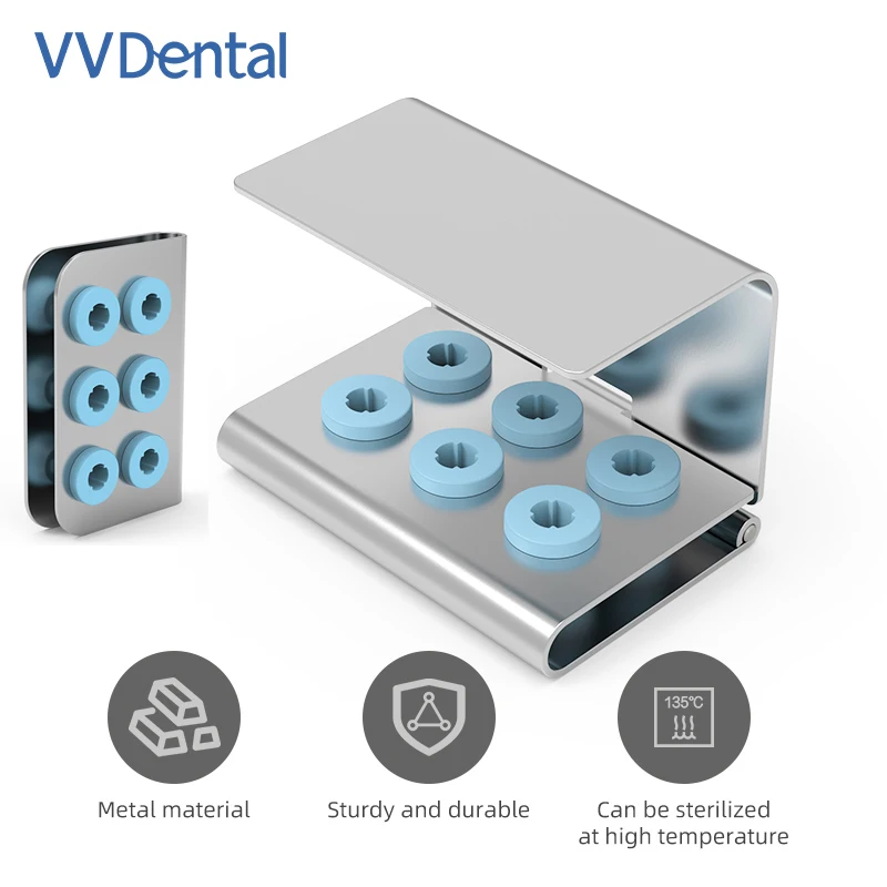 

VVDental Dental Ultrasonic Scaler Tip Holder 6 Holes Stand Disinfection Storage Box For EMS Woodpecker/Satelec/Kavo Tips