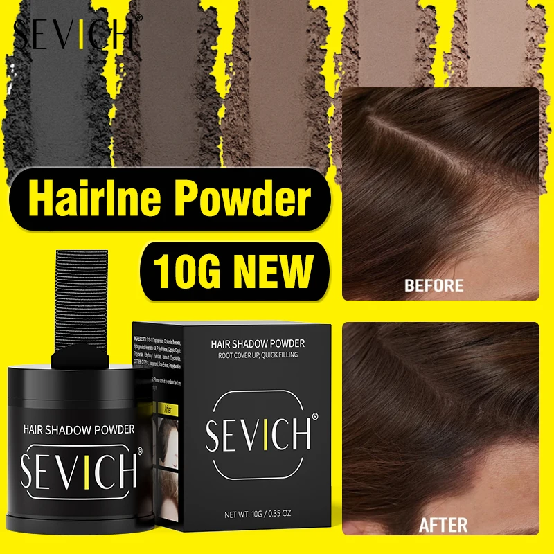 

10g SEVICH Hair Shadow Powder Root Cover Up Black Waterproof Hairline Powder Natural Cove Hair Loss Hairline Shadow Concealer