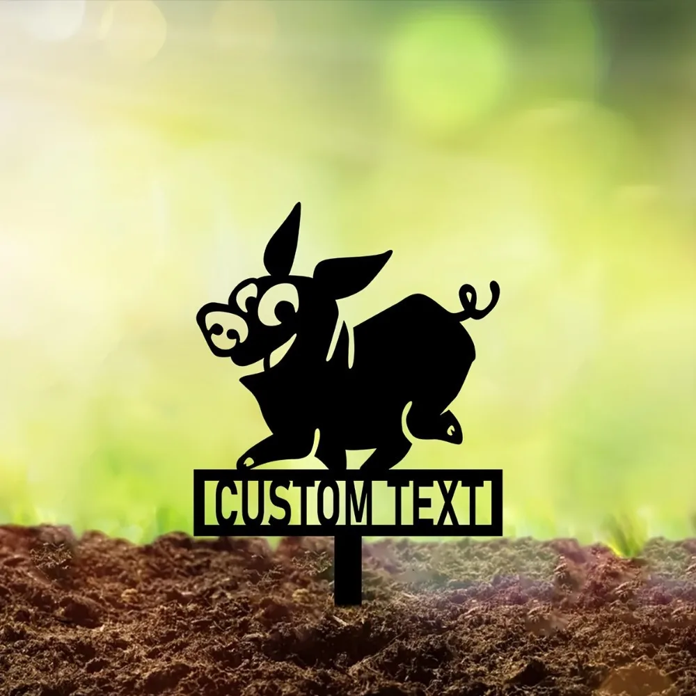 

Personalized Iron Piggy Garden Stakes Custom Decor for Lawn Yard Ideal for Holidays Adding A Creative and Festive Outdoor Touch